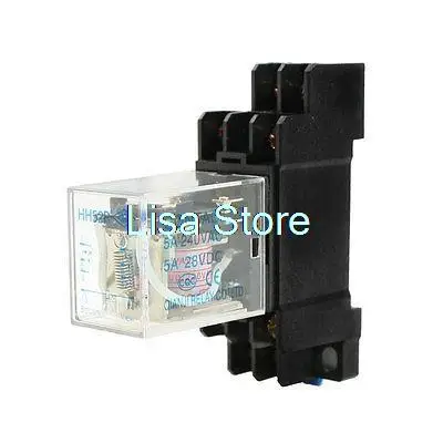 HH52P DIN Rail AC 220V Coil DPDT 8P General Purpose Power Relay w DYF08A Base