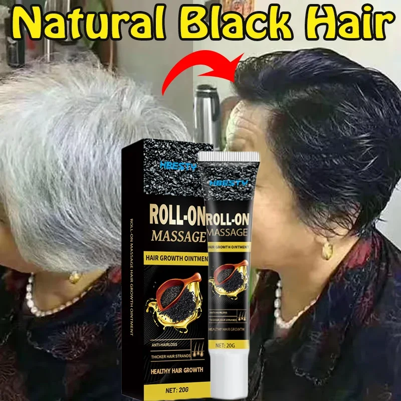 

Herbal Anti-grey Hair Treatment Serum Cream White To Black Permanent Repair Natural Color Nourish Scalp Hair Care Products