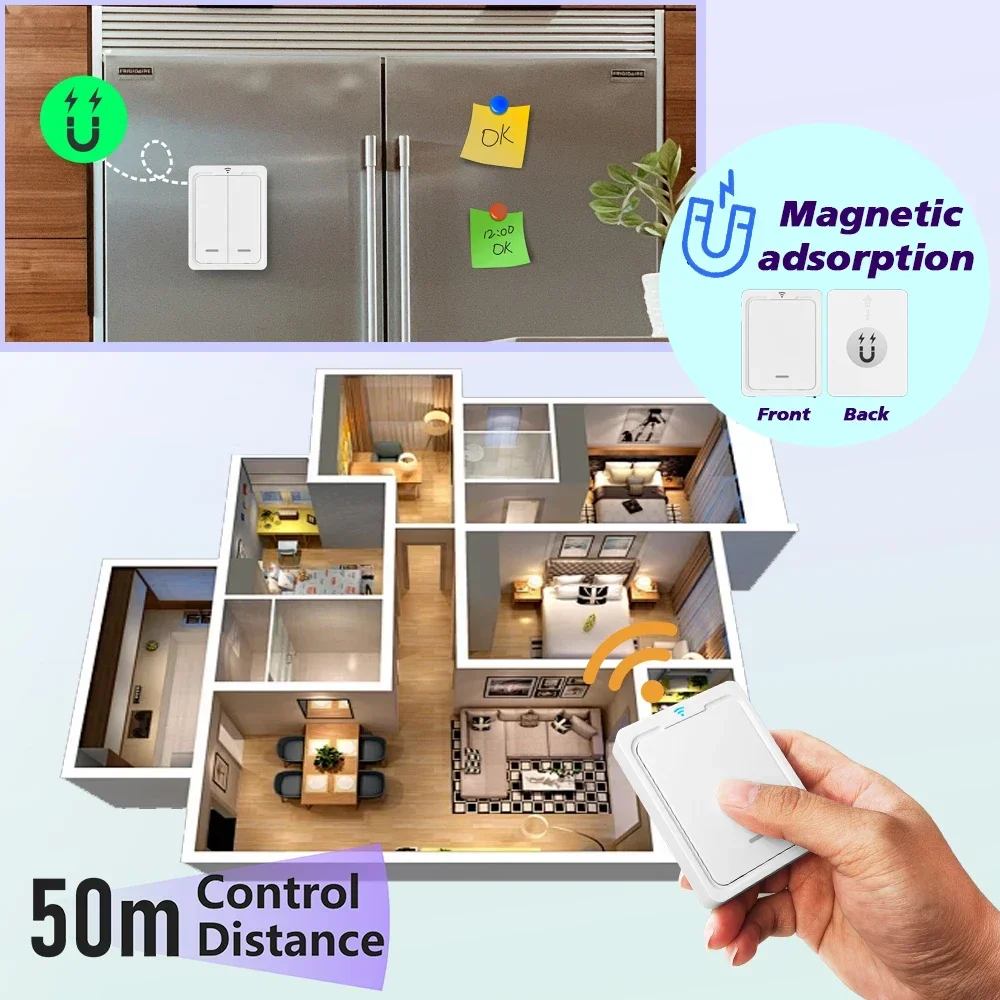 RF433Mhz Wireless Remote Control Light Switch 2Way Control 110V 220V 230V 16A Mini Receiver Wireless Wall Panel Timing Function