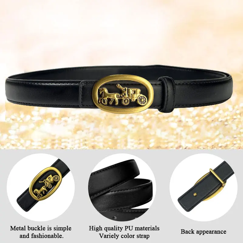 Vintage Royal Women Belts Retro Gold Horse Buckle Adjustable Multi-Color Waist Belt For Elegant Dress Party Plus Size Gift