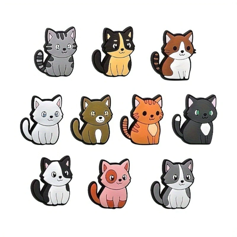 10 pçs silicone gatos grânulo para artesanato chaveiro artesanal pingente solto grânulo kits criativo chaveiro fazendo