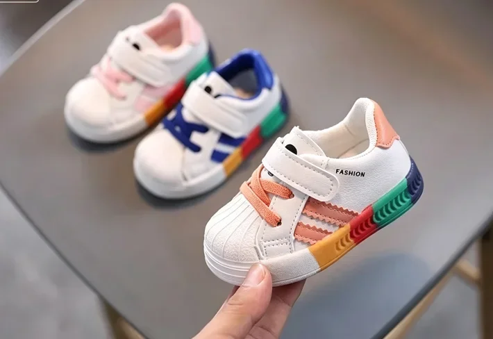 Kinder Freizeitschuhe Sneaker Jungen Sport Atmungsaktive Tennis-Sneaker Baby Kinder Mädchen Schuhe Frühling Mode Weiße Flache Laufschuhe – Detail 4