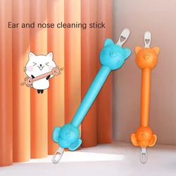 Baby Ear Cleaner Spoon Double-headed Soft Ear Wax Curette Picker Ear Nose Cleaner Silicone Ear Wax Pickers Ear Cleaning Spoon