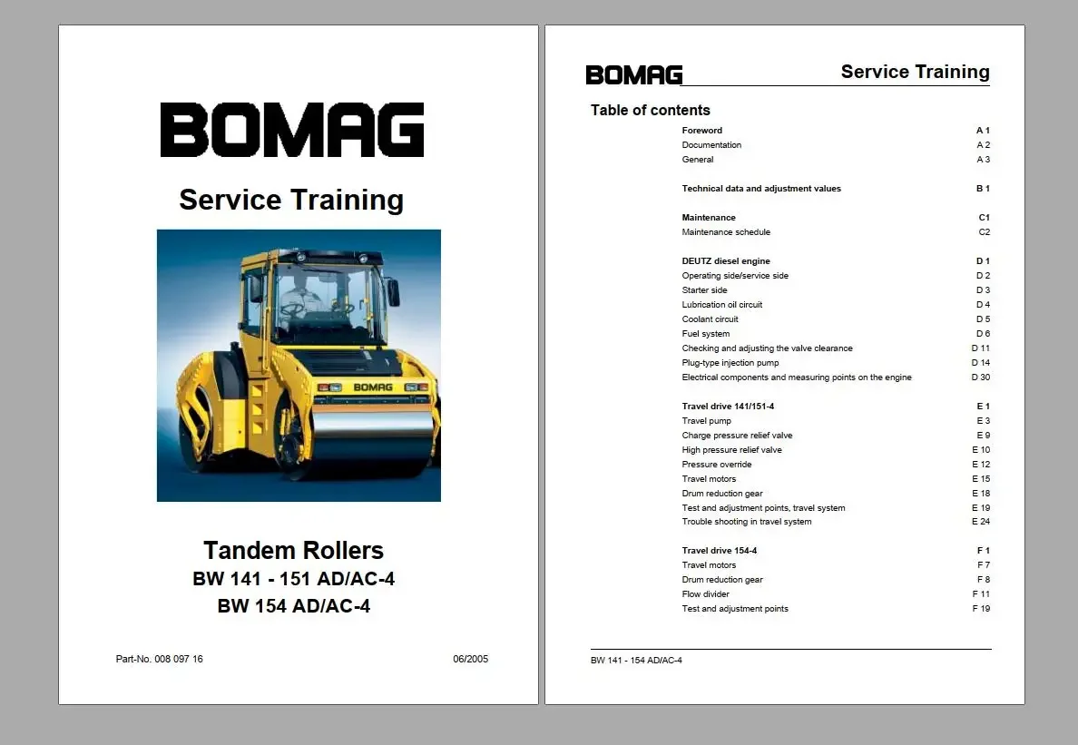 

Полный набор сервис по эксплуатации BOMAG 2,08 ГБ DVD