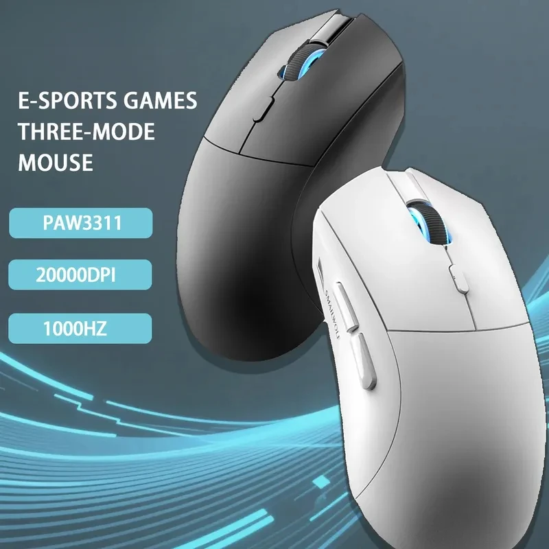 Tri-Mode Wireless Gaming Mouse Bluetooth 2.4G Wired 3 Connection Modes Ergonomic Esports Mice Universal For Desktop Laptop Noteb