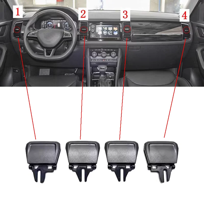 

For Skoda Kodiaq Karoq Car Dashboard Air Vent Clip Air Conditioning Outlet Tab Clips 56G819701A 56G819702A 56G820951A 56G820952A