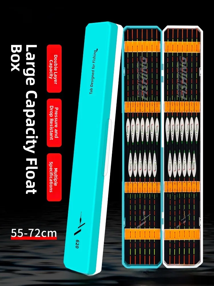 Caja Bobber de pesca de doble capa de an capacidad, contenedor de nento de equipo de pesca multifuncional, diseño ...