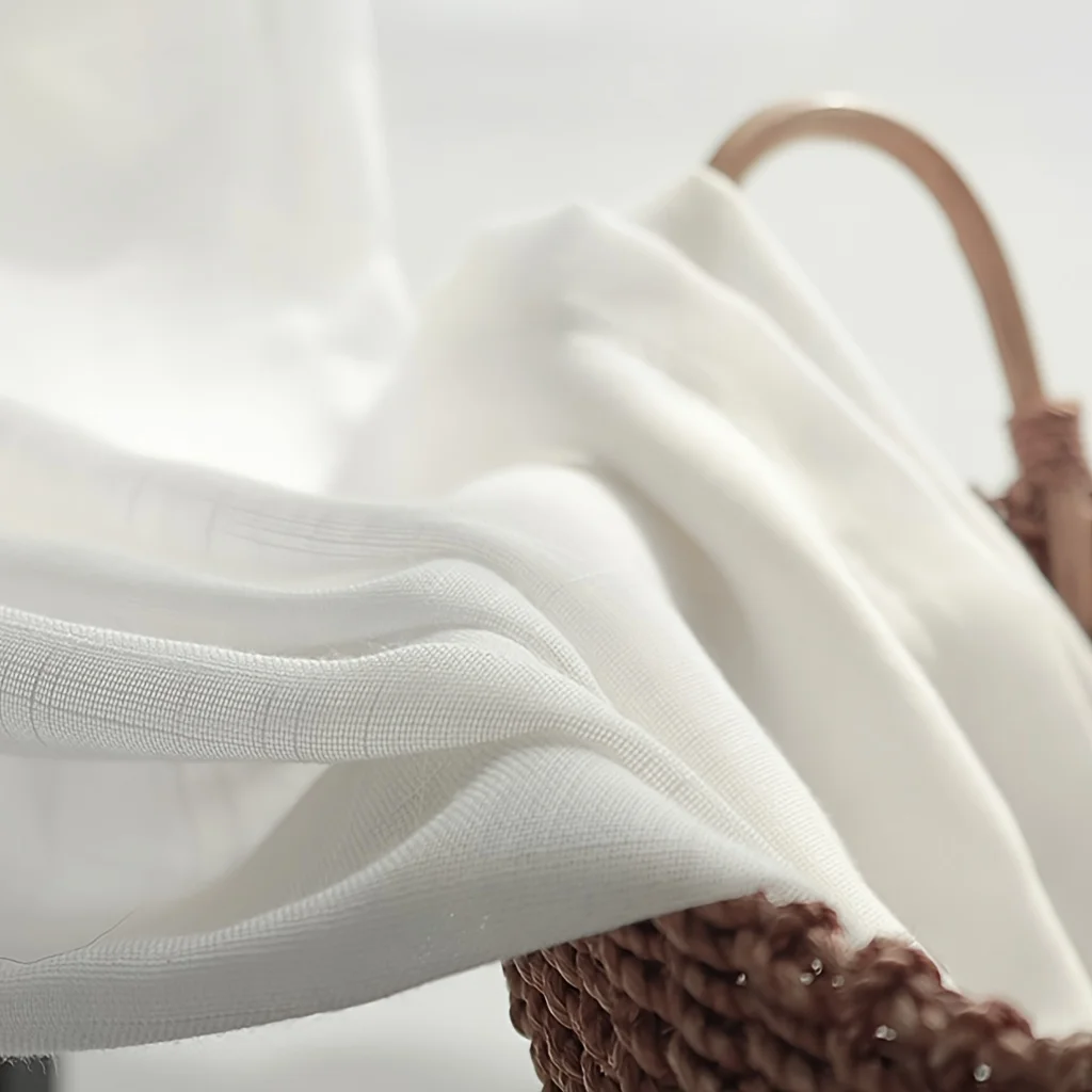 1Pc Cross Gauze Ball Short Curtain, Bohemian Pastoral Style Plain Rod Half Curtain, Restaurant Kitchen Semi-Blackout Cross Pattern Gauze Curtain Partition Decorative Coffee Curtain