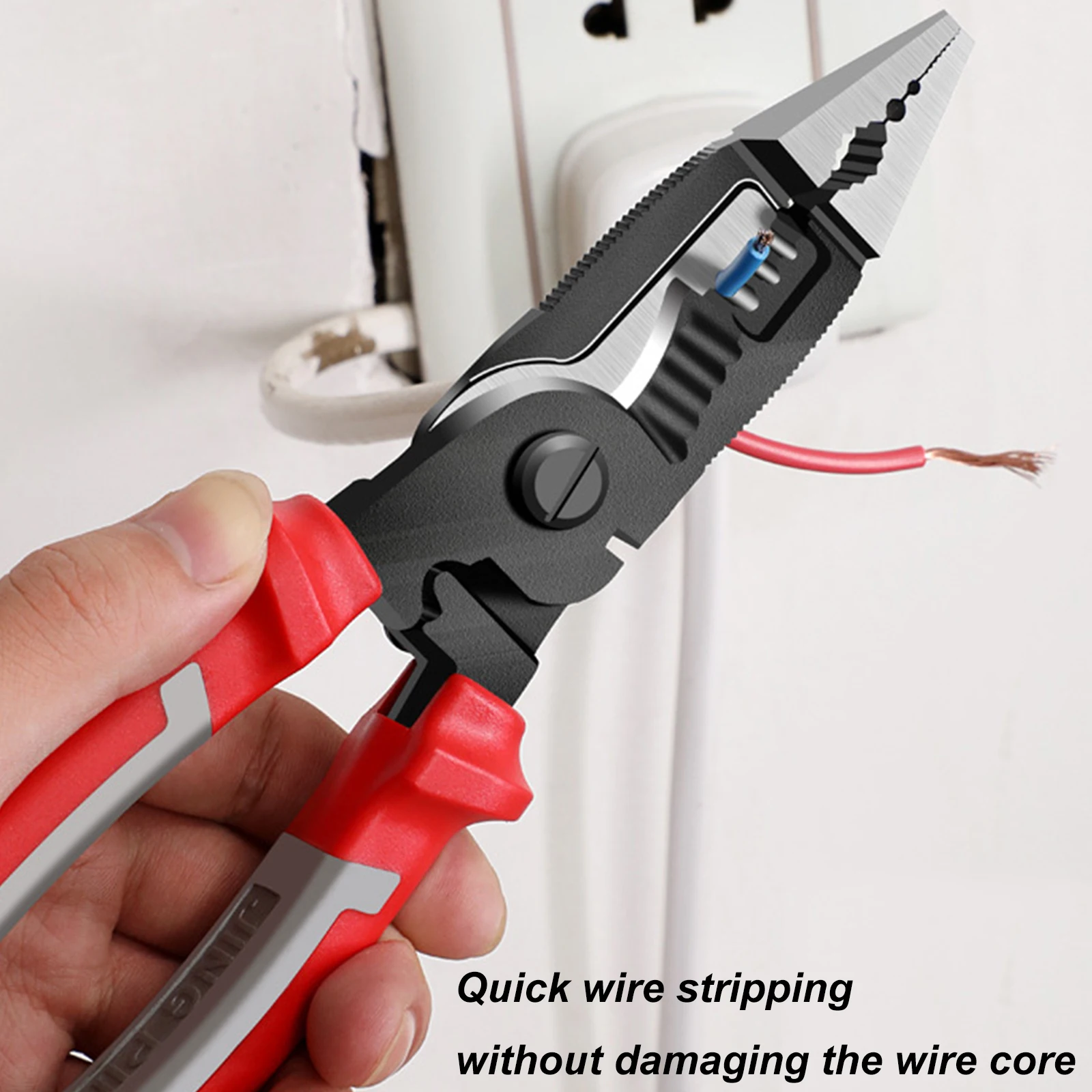 

9 In 1Wire Strippers Cutter Multi-function Nippers Sharp-nosed Peeling Pliers Electric Cable Stripping Electrician Crimping Tool