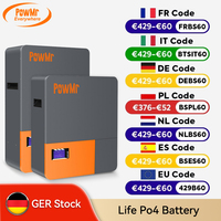 PowMr  Wall-mounted Lithium Iron Phosphate BMS 16S 51.2V Energy Storage 48V LiFePo4 Battery 100AH/200AH Battery Pack 5KWH 10KWH