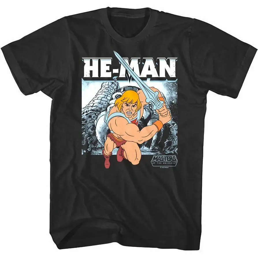 Masters of the Universe He Man Charging Men's T Shirt Castle Grayskull