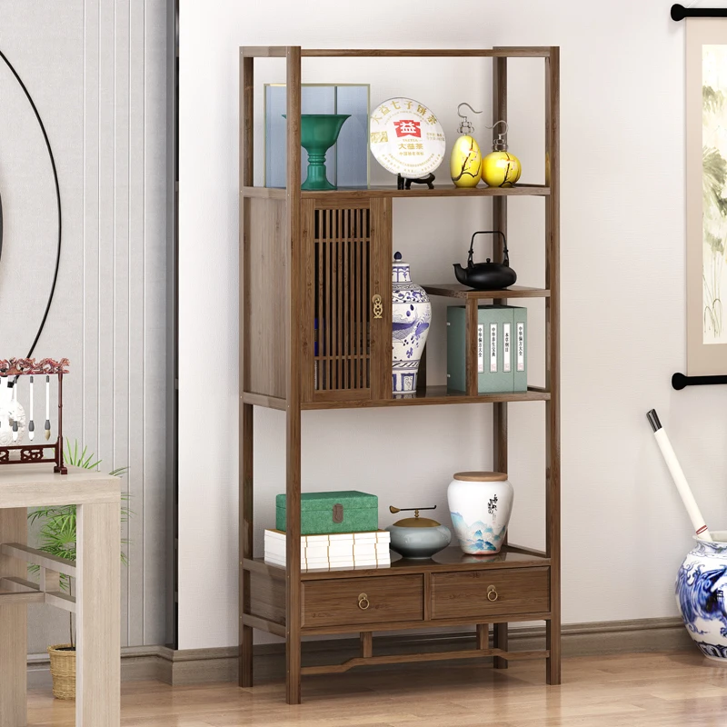 

Bogu Bookshelf Shelf Solid Wood Bamboo Chinese Antique Shelf Tea Room Tea Shelf Tea Set Cabinet Office Duobao Pavilion