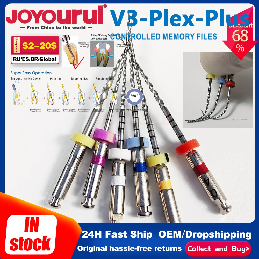 

6Pcs/Box Dental Root Canal File NiTi Rotary 0212# EndomotorTreatment Instruments Endodontic Instruments Anti-Fracture Clinic K/H