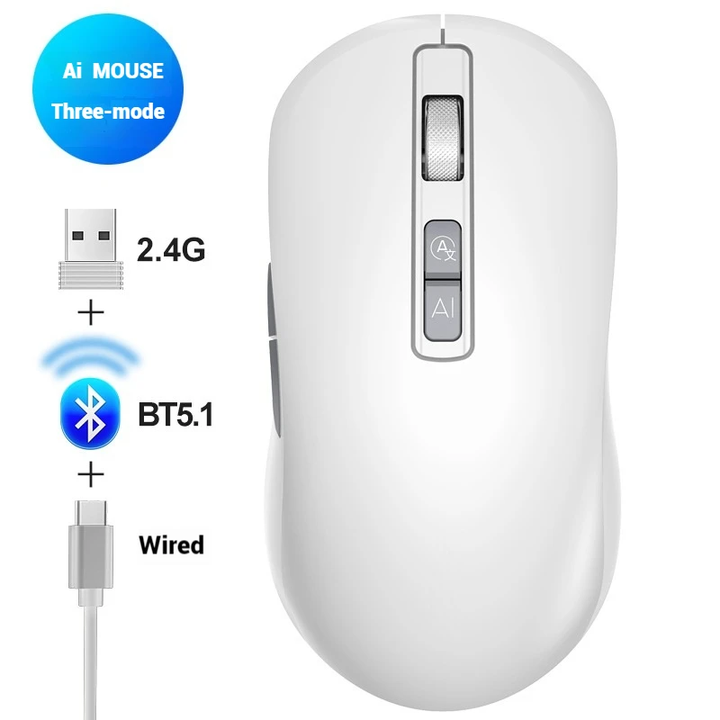 Mouse Suara AI Nirkabel Bluetooth untuk Laptop PC, Pengetikan Suara, Terjemahan Deepseek