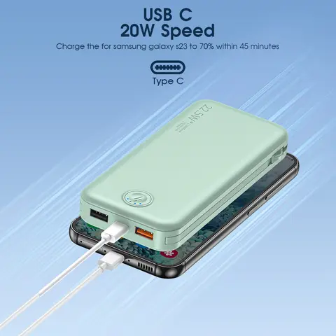 Portable Charger for iPhone Built in Cables and Wall Plug,12000mAh Slim Fast Charging USB C Power Bank,Travel Essential