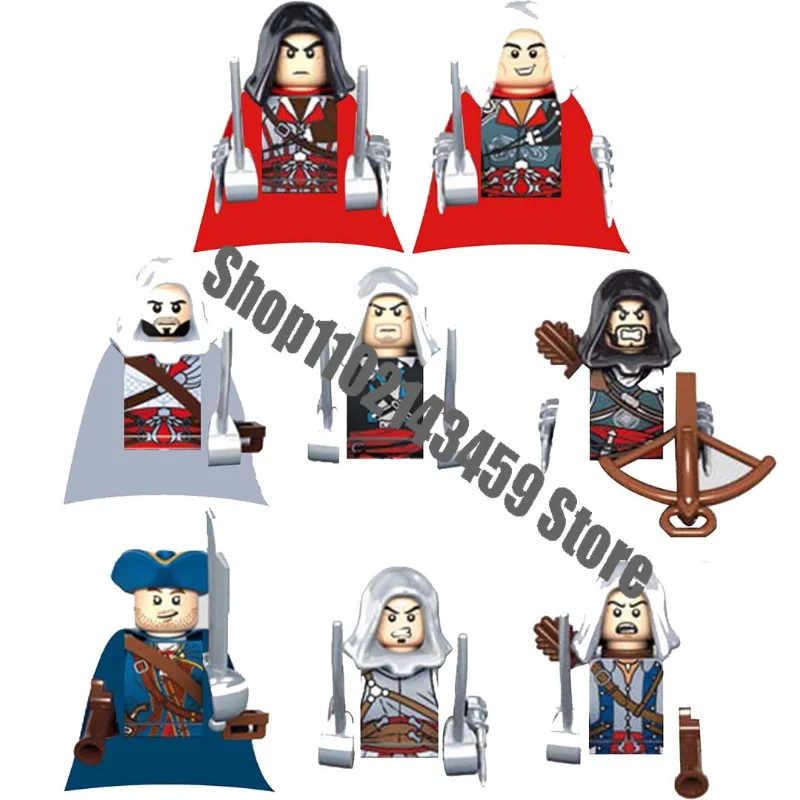 Assassin's Creed games anime cartoon figura Connor bricks Mini Action Toy Figura building blocks kid Assembly toys gifts