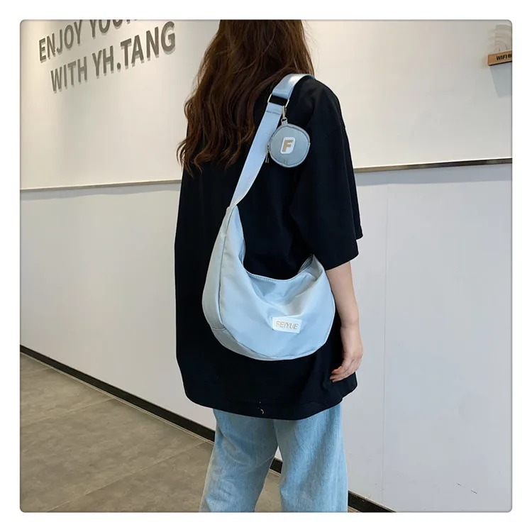 

Большая вместительная сумка для пельменей для ребенка и матери, пригородная нейлоновая студенческая трендовая уличная сумка на одно плечо с диагональным пролетом