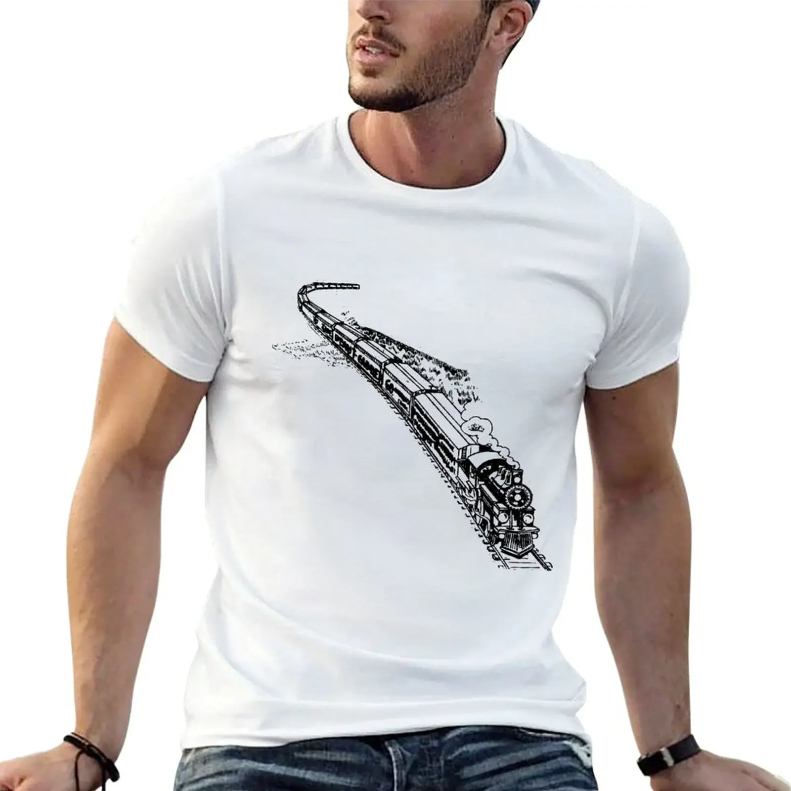 

Steam Train T-Shirt Luxury man Man t-shirt summer tops outfits for men