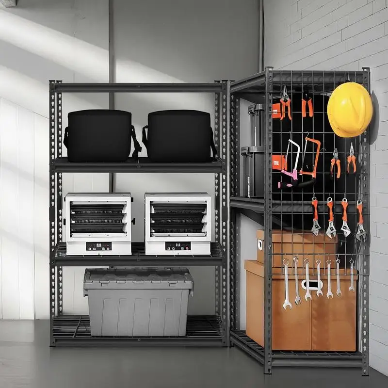 Lagerregal, 1089 kg, robustes, verstellbares Metall-Garagenregal, 4 Ebenen, 508 x 1016 x 1524 mm, Aufbewahrungsregal für Küche, Werkstatt, Keller, Waschküche, Schwarz