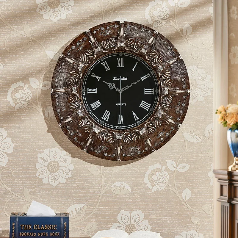 Design Aesthetic Wall Clocks Round Metal Simple Creative Bedrooms Modern Wall Watch Big Size Luxury Reloj Pared Home Decoration