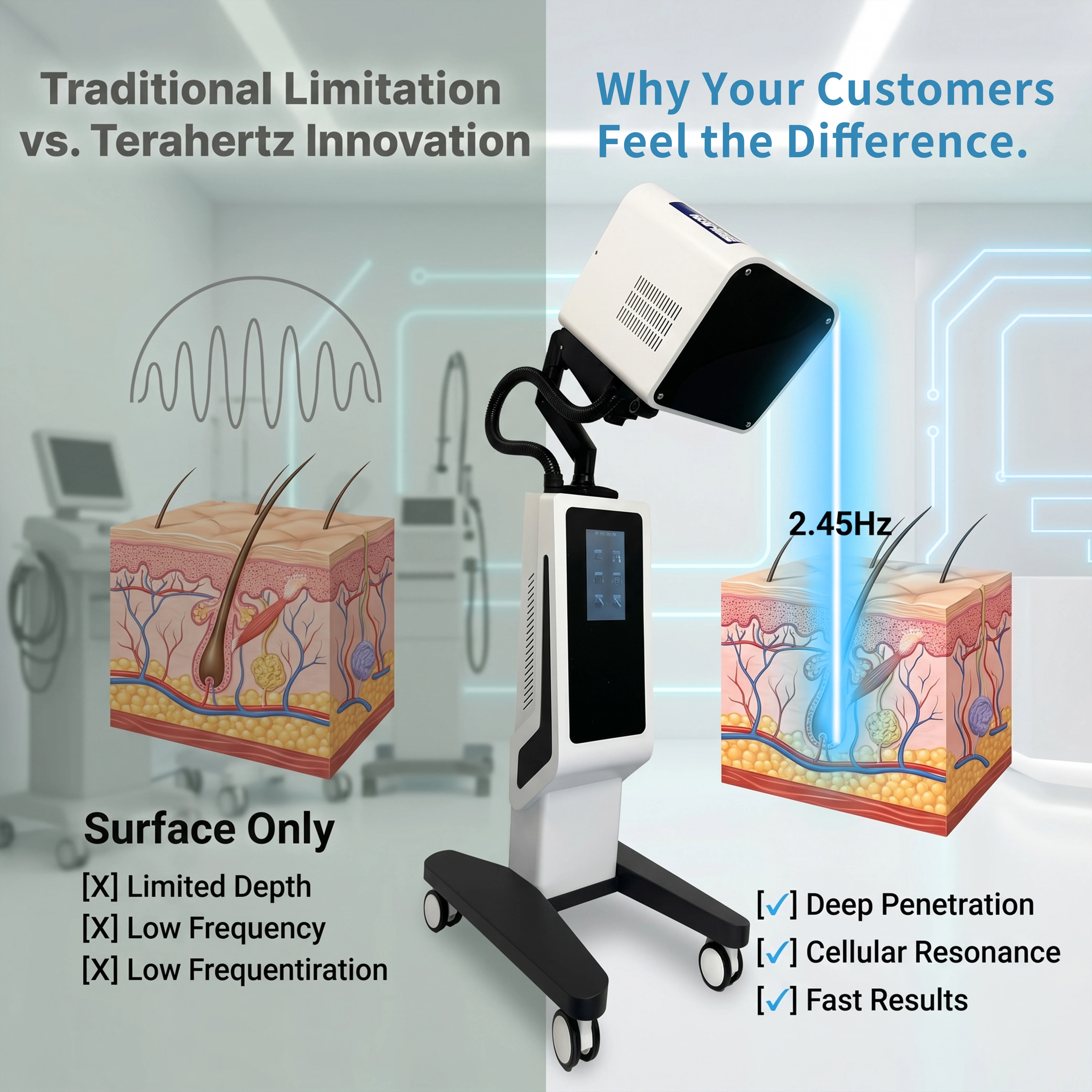 Professional Terahertz Quantum Energy Device, 1500W High Power Bio-Resonance System for Body Comfort and Wellness Centers