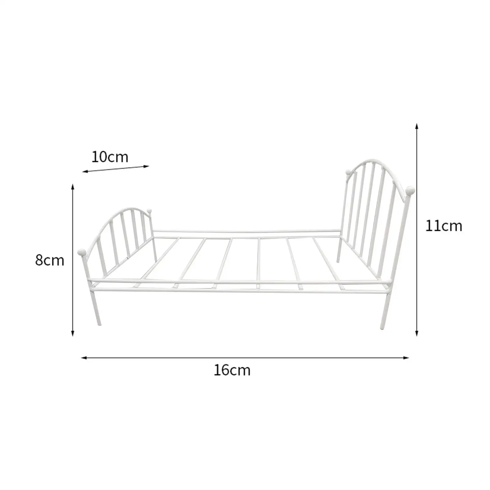 Dollhouse Metal Frame Bed Doll House Furnishing DIY 1:12 Scale Mini Bed for Diorama Micro Landscape Dollhouse Bedroom Decoration