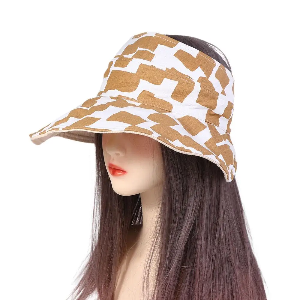 Sweet Personality Summer Cotton Oversized Brim Anti-ultraviolet Empty Hat Double Sided Sun Hat Beach Cap
