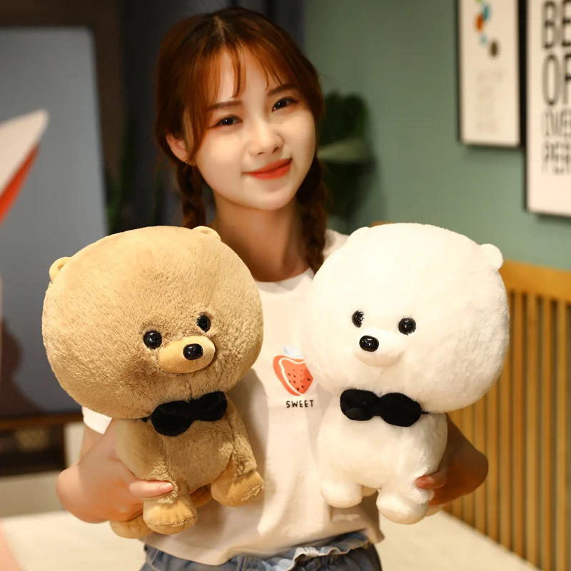 23/30/40cm Cute Dog Plush Toy Real Life Fatty Fluffy Bichon Stuffed Animals Plushies Doll Anime Soft Kids Toys for Girls Gifts