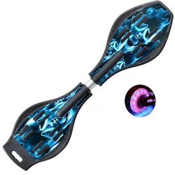 Glitter Wheel Caster Board Skateboard Teenager Two-wheeled Flash Wheel Twisting Skateboard for Beginner Black