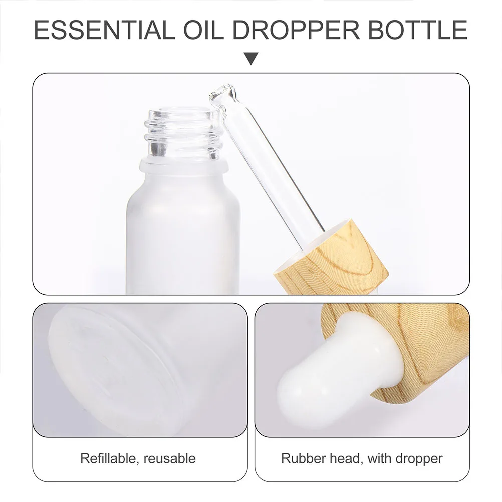 

6Pcs 10ml Refillable Essential Oil Bottles Frosted Glass Dropper Portable Travel Business Trip Essential Oil Bottle