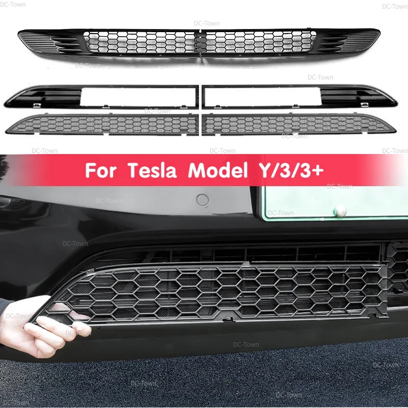 

Сетка от насекомых для Tesla Model Y/3/3 + Highland 2024 ABS Сегментированная Передняя воздухозаборная Защитная крышка аксессуары для предотвращения насекомых