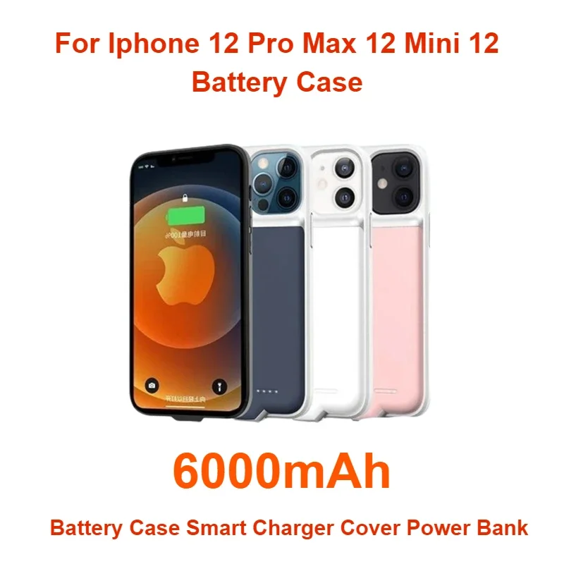 For Iphone 12 Pro Max 12 Mini 12 Battery Case for Iphone Battery Case Smart Charger Cover Power Bank