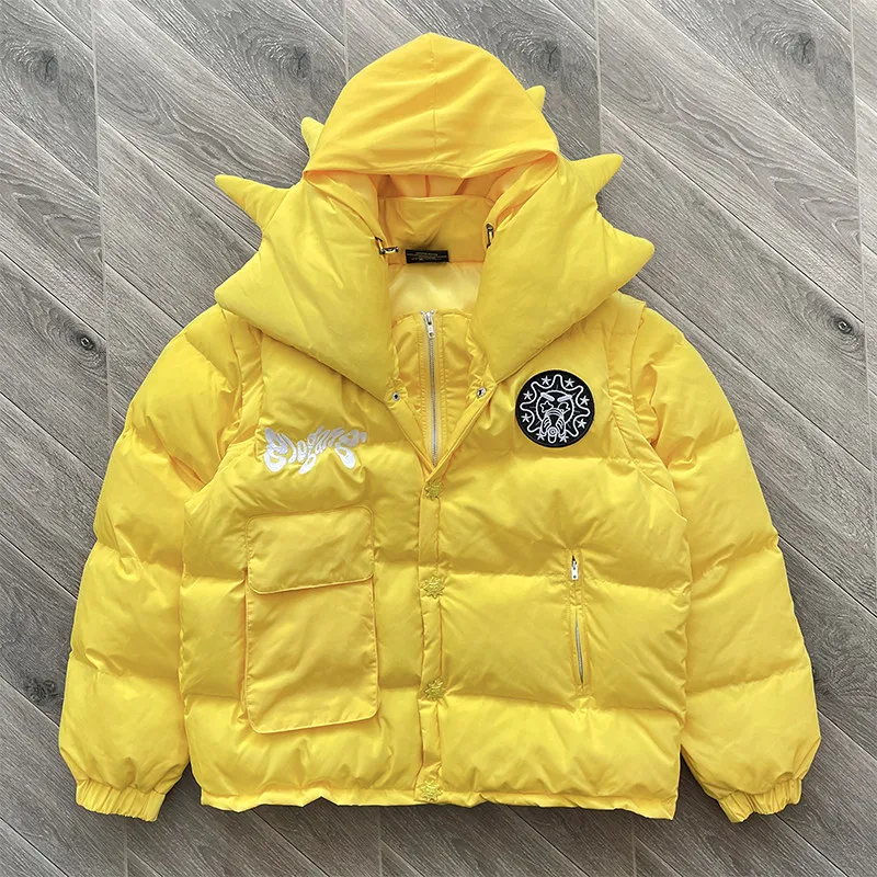GLO GANG Vest Jacket High-quality Embroidered Printed Cotton Coat Detachable Sleeves Outerwear