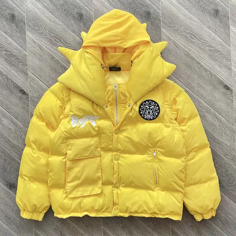 GLO GANG Vest Jacket High-quality Embroidered Printed Cotton Coat Detachable Sleeves Outerwear
