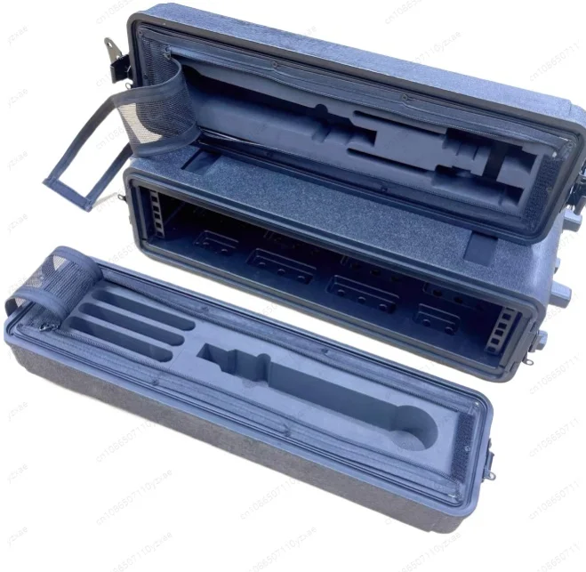 

2U Rackmount Flight Case, Heavy Duty ABS/PE Injection Molded for Microphones, Video Gear & Processors, Shockproof