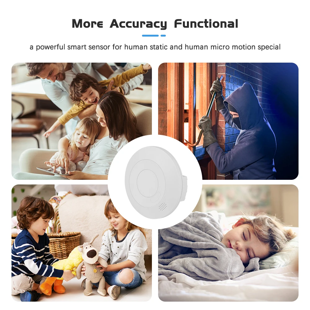 Tuya Wifi Human Presence Detector MmWave PIR Montion Sensor Luminance Detection Smart Home Built In Relay Lighting