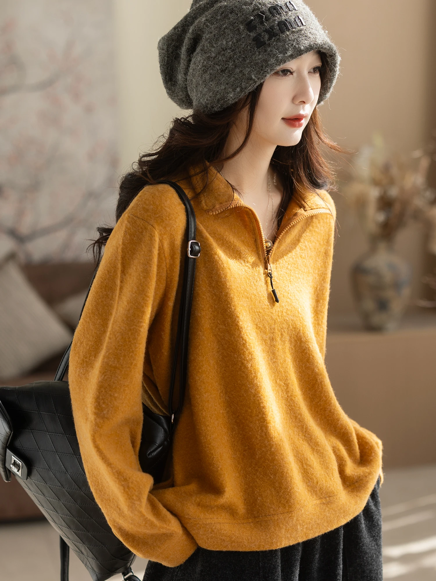 

Повседневная модная женская стеганая куртка с высоким воротником, однотонная, свободного кроя, осенне-зимняя, новая модель, пуховик Caimi