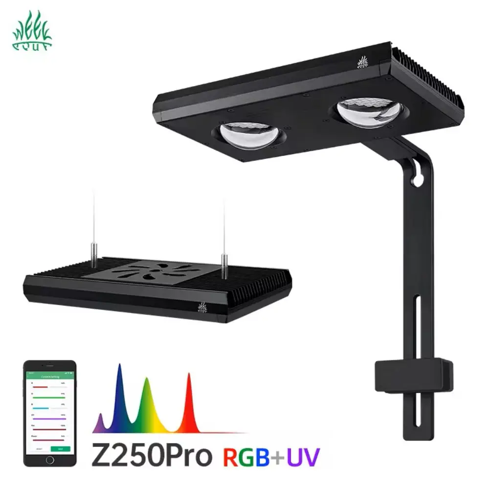 

WEEK AQUA Z250Pro Spotlight RGB UV Full Spectrum Intelligent APP Control Sunrise And Sunset Led Aquarium Light For Fish Tank