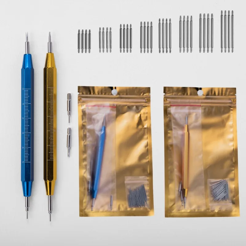 35 قطعة مجموعة مزدوجة رئيس ساعة أداة إصلاح ل حزام (استيك) ساعة الإصدار إزالة دبابيس القضبان ساعة التفكيك إصلاح أداة اليد