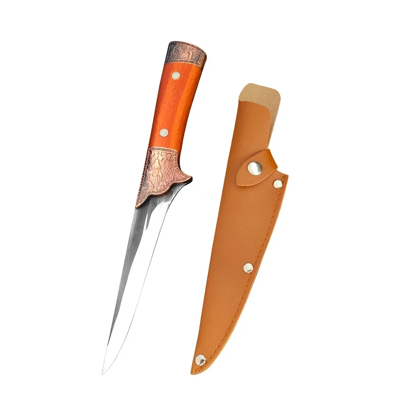 GuanQi Edelstahl Ausbeinmesser Küchenmesser Hackmesser Fleisch Obst Fisch Utility Grillmesser Kunststoffgriff Chef Metzgermesser 7
