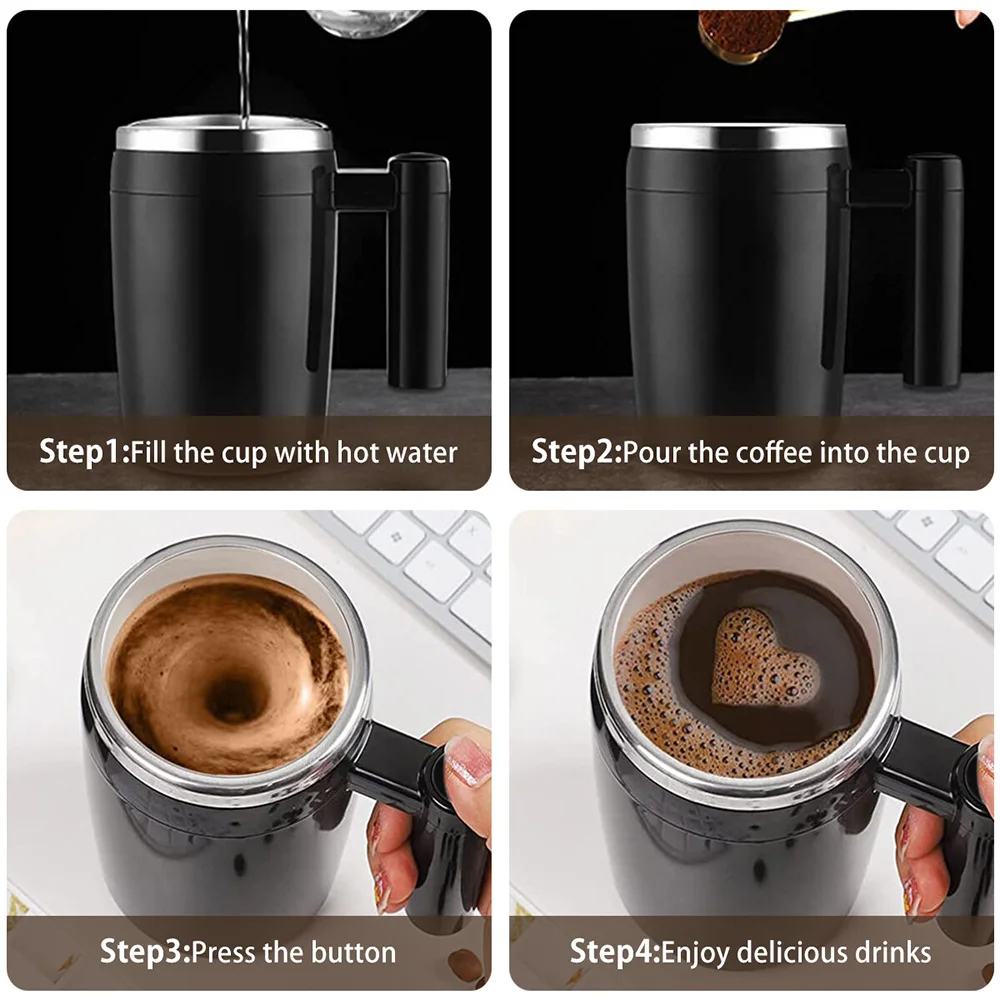 Electric Mixing Cup Stainless Steel Mug Cup Magnetic Rotating Blender Auto Stirring Coffee Cup Tea Milk Cocoa Water Cup