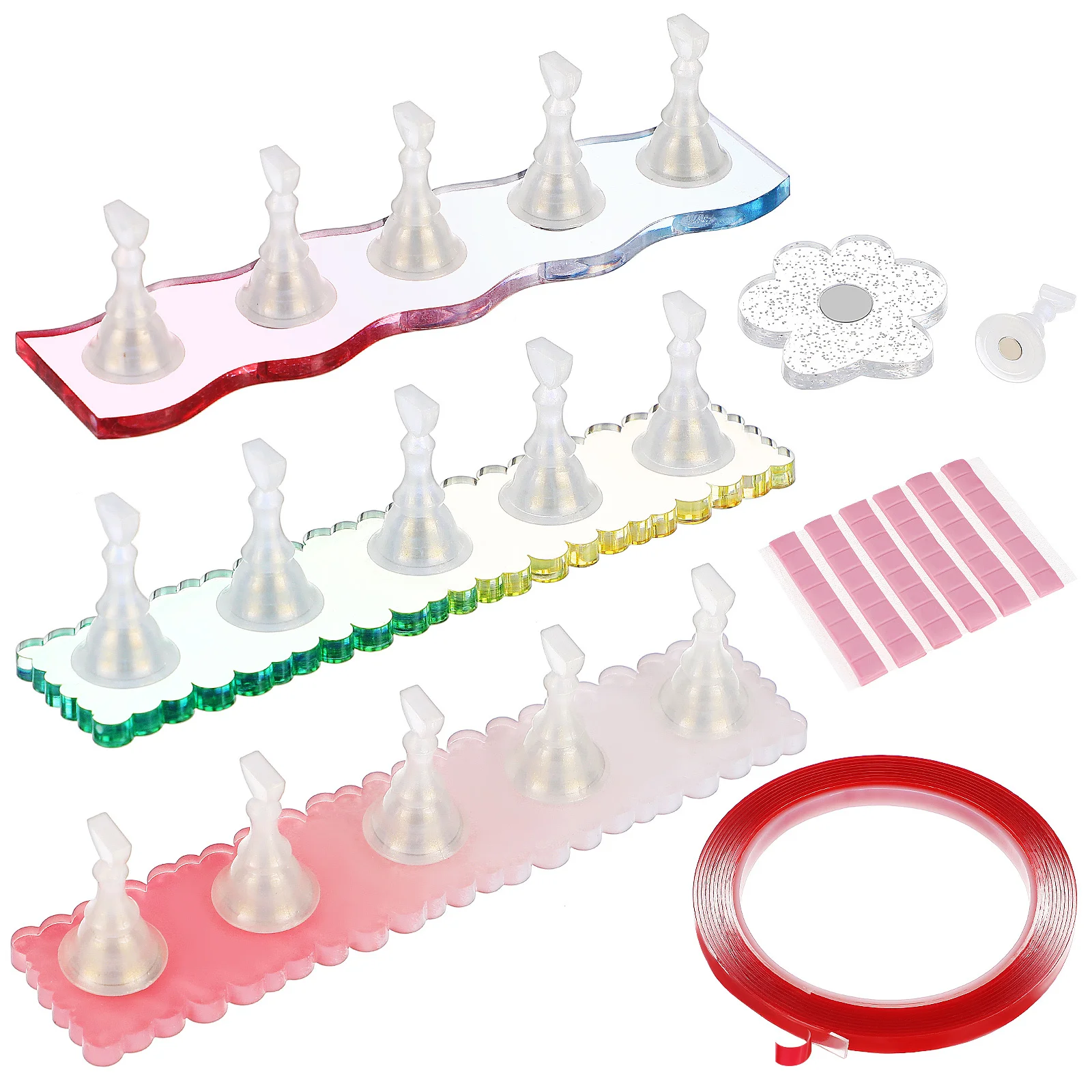 1 Set Stand Kit For Press On Nails Adhesive Putty Cute Holder Display Stand Painting Manicure Practice Tools Fake Nail Tips Nail