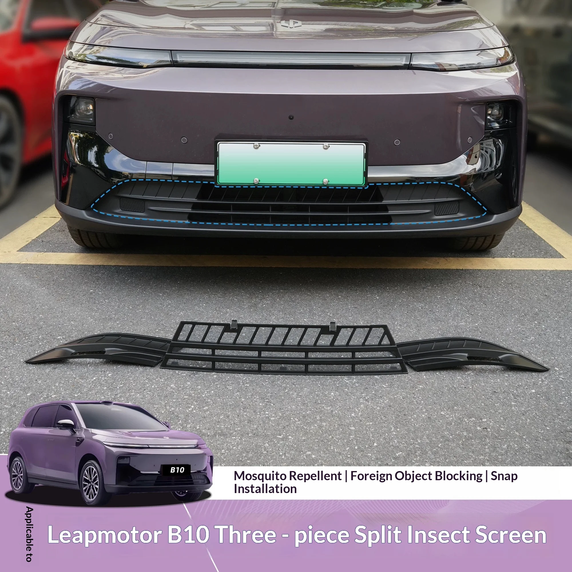 For Leapmotor B10 2024 2025 Car Split Buckle Front Grille Protector Auto Modification Accessories Insect Proof Net