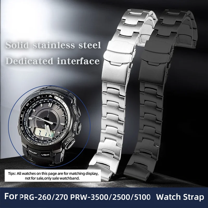 

High Quality Stainless Steel Watch Strap For Casio PRG-260/270/510 Bracelet PRW-2000/3500/2500T/5000/5100 Watch Strap 18mm Belt