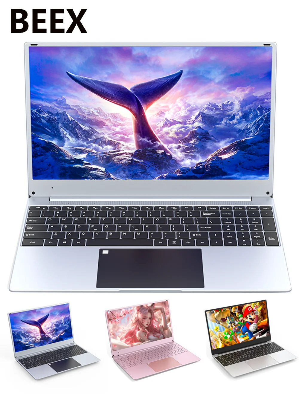BEEX 15,6-дюймовый ноутбук Intel Core i5 Windows 11 DDR4 8 ГБ оперативной памяти 128/256/512 ГБ SSD 2,4G/5.0G Wi-Fi Bluetooth Gaming Fingerprint Boot