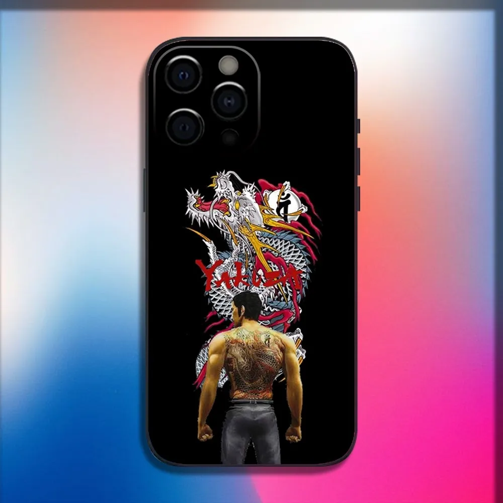 Y-Yakuza 0 Game Phone Case For iPhone 16,15,14,13,12,11,Pro,X,XS,Max,XR,Plus,Mini Soft Black Cover