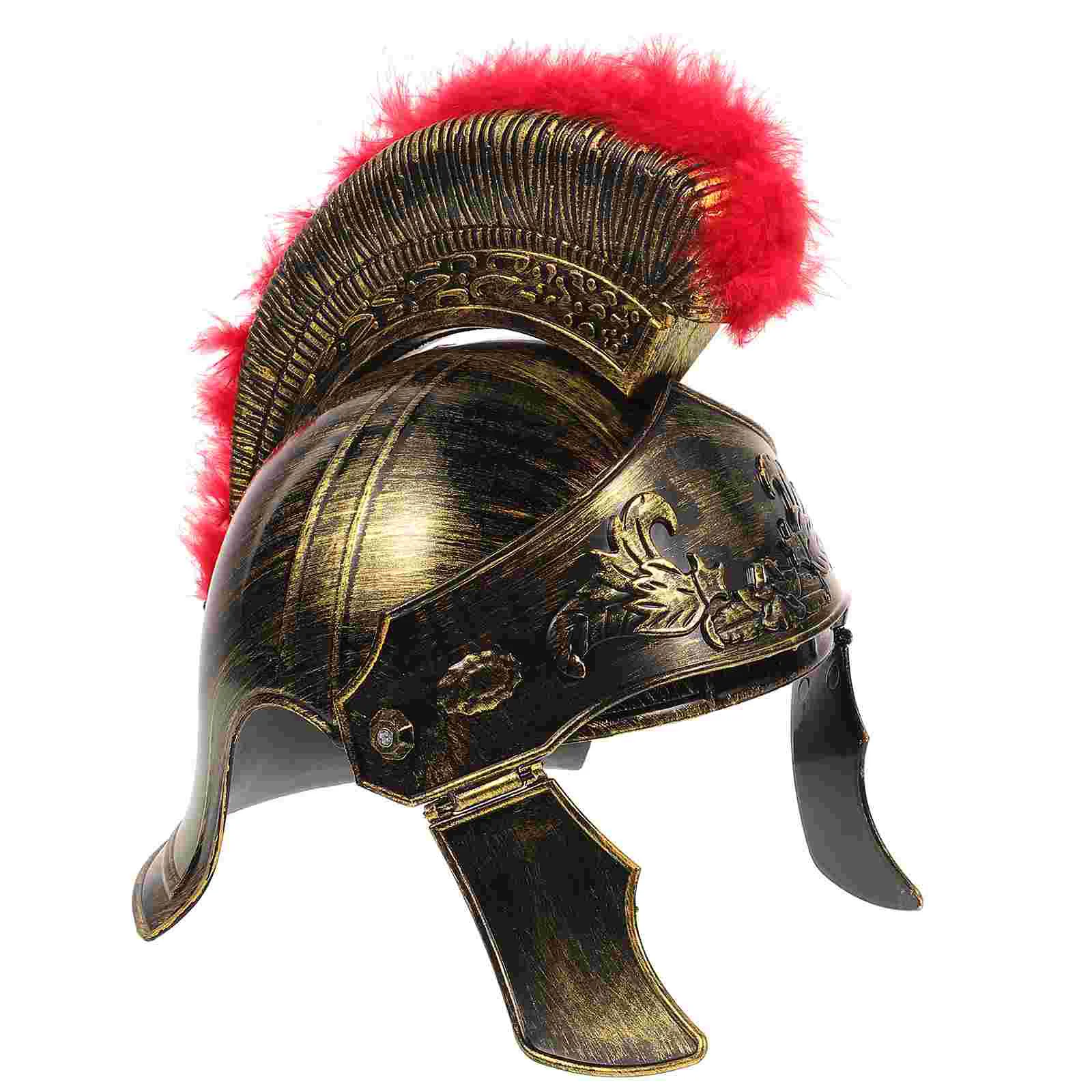 Gadpiparty Pirate Gladiator Men Roman Red Plume Greek Helmets Soldier Mens Hats