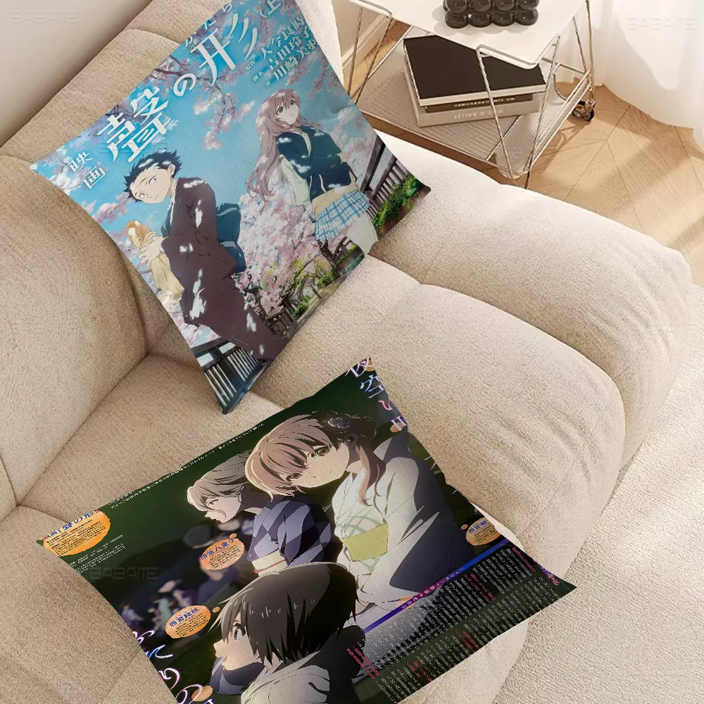 A Silent Voice Cushion Cover Car Throw Pillow Case For Sofa Car Christmas Gift 40x40cm 45x45cm