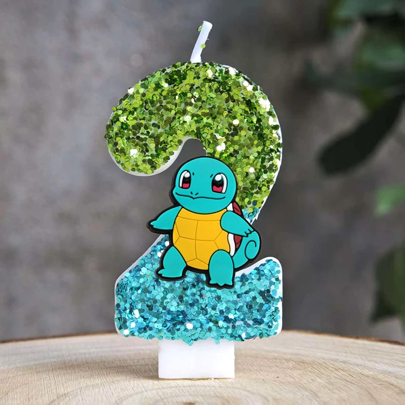 Pokemon Kaars Nummer 0-9 Voetbal Kaars Pikachu Taart Decoratie Jongen Verjaardagsfeestje voor Kinderen Baby Douche Decor Gift