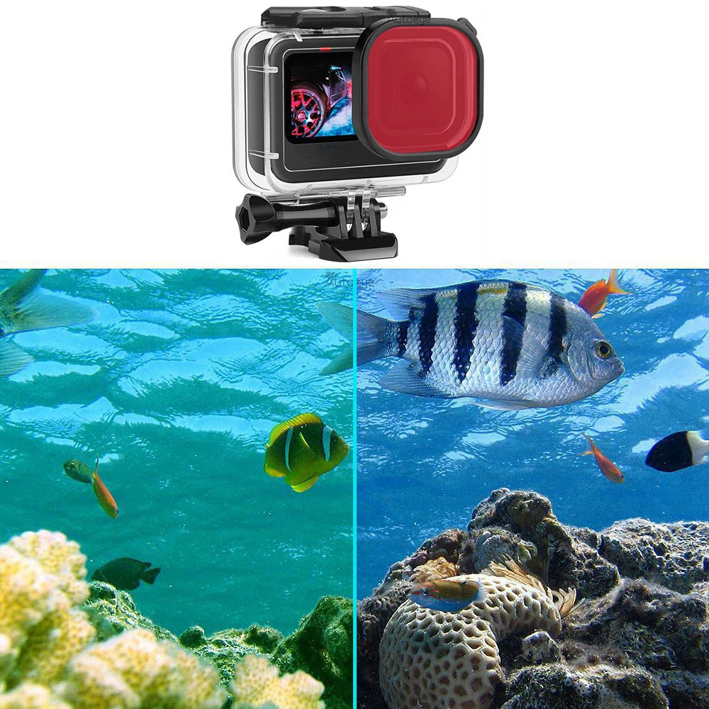 3pcs Diving Filter Red Pink Purple Lens Filters for WAN LIN Store Gopro 11 10 9 8 Waterproof Case